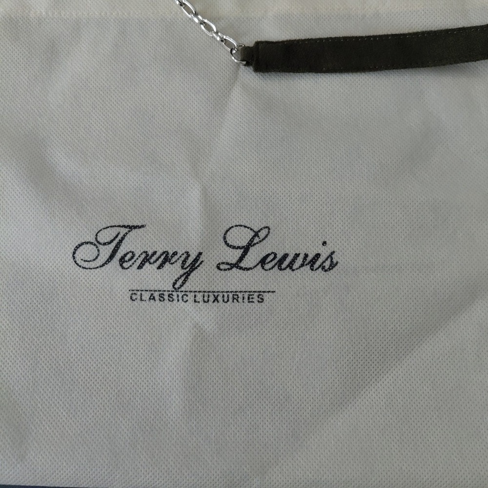 JERRY LEWIS Classic Luxuries Dark Green Handbag Faux Fur & Dustbag VTG Reto Chic - Picture 2 of 11